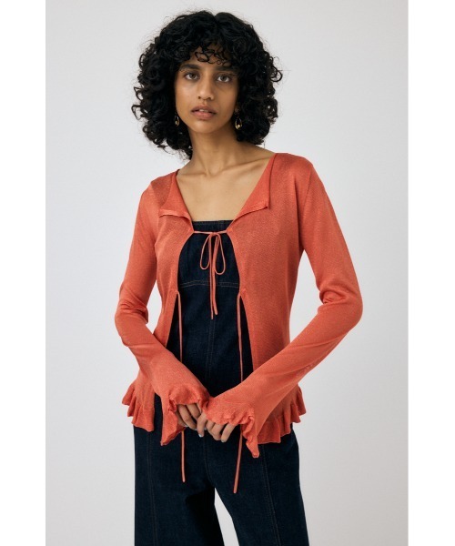 MOUSSY(マウジー)の「OPEN NECK SHEER カーディガン(カーディガン/ボレロ・レディース・オレンジ/ライトグレー/ブラック/ライトブルー・FREE)」の19枚目の写真