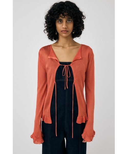 MOUSSY(マウジー)の「OPEN NECK SHEER カーディガン(カーディガン/ボレロ・レディース・オレンジ/ライトグレー/ブラック/ライトブルー・FREE)」の20枚目の写真