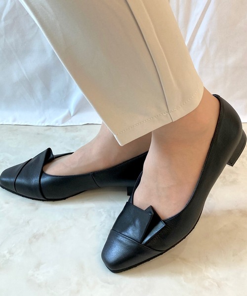 送料無料・新品未使用品 6138 BLA 23cm 本革 レディースパンプス pointer 【本革】 パンプス 日本製 7cmヒール 天然皮革 レディース