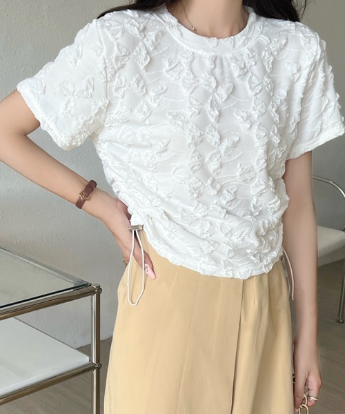 Achic(アシック)の「クシュクシュトップス(Tシャツ/カットソー・レディース・ベージュ/パープル/ホワイト/ブラック・M)」の22枚目の写真
