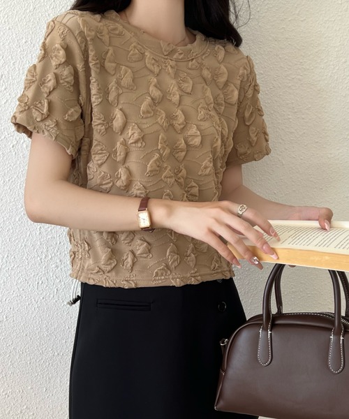 Achic(アシック)の「クシュクシュトップス(Tシャツ/カットソー・レディース・ベージュ/パープル/ホワイト/ブラック・M)」の18枚目の写真