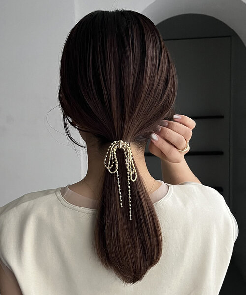 GOLDY（ゴールディ）の「〈GOLDY/ゴールディ〉ボールチェーンリボンヘアカフ（その他ヘアアクセサリー・レディース・ゴールド/シルバー・FREE）」の2枚目の写真