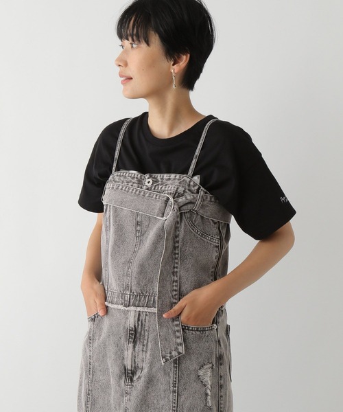 LEPSIM(レプシィム)の「ベルト付きデニムビスチェ 131530(ベスト・レディース・チャコールグレー/ブルー/ケミカルウォッシュ・FREE)」の1枚目の写真