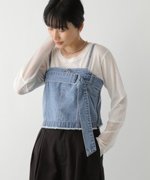 ケミカルウォッシュロゴベスト COMME CA ISM｜【セットアイテム】デニム風裏毛ベスト+ロング
