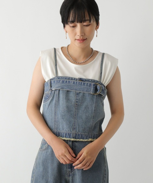 LEPSIM(レプシィム)の「ベルト付きデニムビスチェ 131530(ベスト・レディース・チャコールグレー/ブルー/ケミカルウォッシュ・FREE)」の9枚目の写真