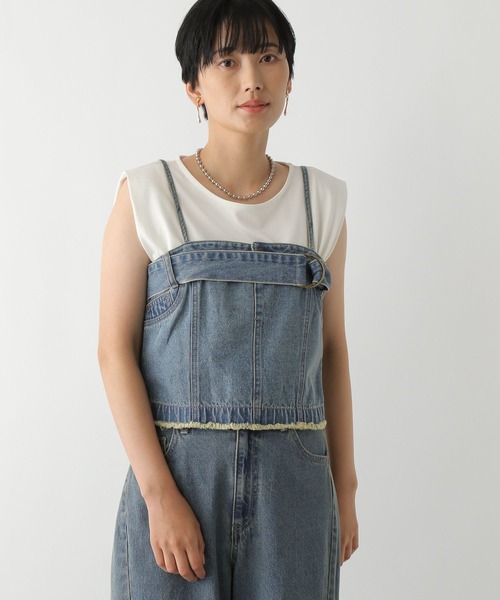 LEPSIM(レプシィム)の「ベルト付きデニムビスチェ 131530(ベスト・レディース・チャコールグレー/ブルー/ケミカルウォッシュ・FREE)」の10枚目の写真