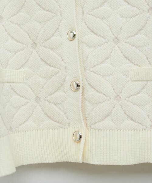 natural couture（ナチュラルクチュール）の「【WEB限定】モールヤーンお花ジャガードカーデ（カーディガン/ボレロ・レディース・ブラック/オフホワイト/チャコールグレー/ベージュ/モカ・FREE）」の18枚目の写真