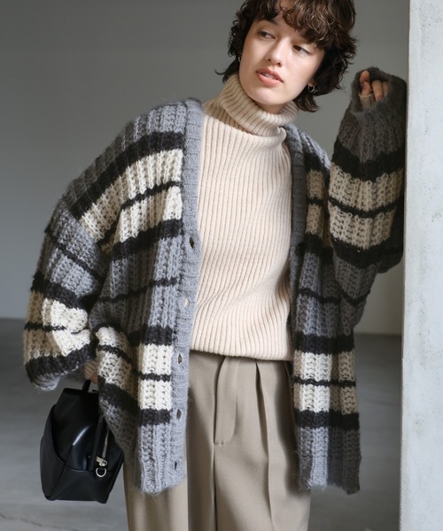 セール】マルチボーダーニットカーディガン（カーディガン/ボレロ