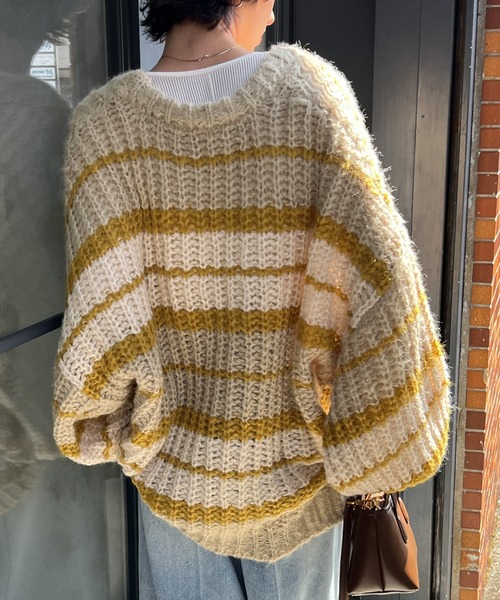 セール】マルチボーダーニットカーディガン（カーディガン/ボレロ