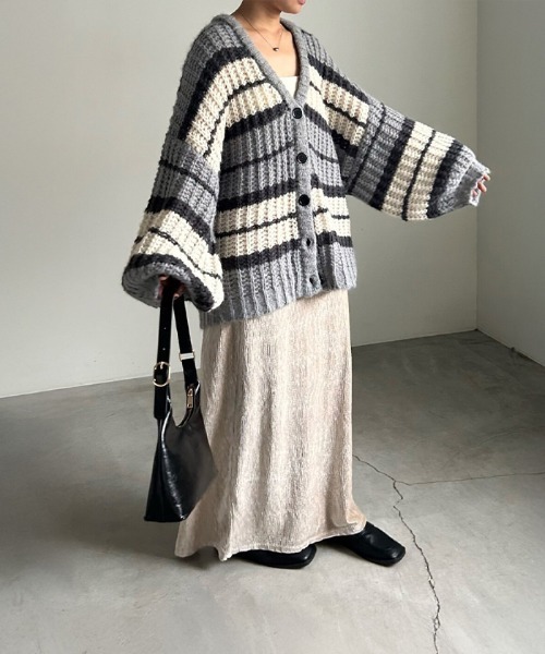 セール】マルチボーダーニットカーディガン（カーディガン/ボレロ