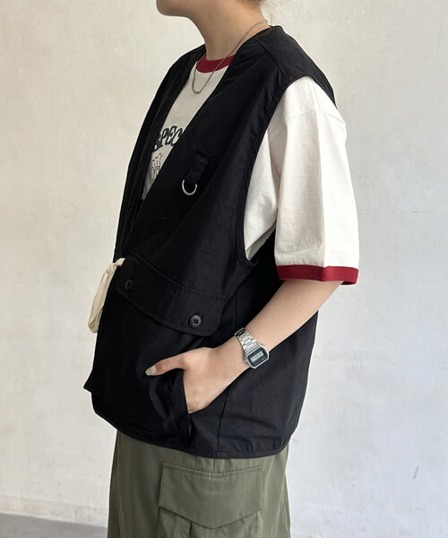 CPCM（シーピーシーエム）の「NCリボンベスト（ベスト・レディース・カーキ/ブラック・LARGE/MEDIUM）」の5枚目の写真