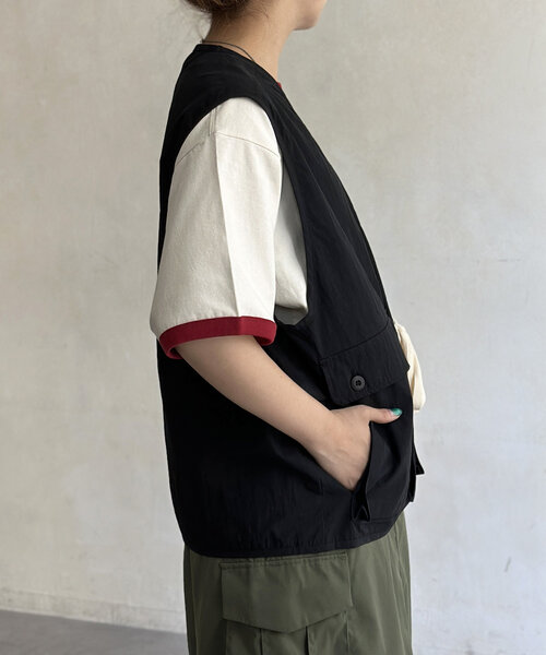 CPCM（シーピーシーエム）の「NCリボンベスト（ベスト・レディース・カーキ/ブラック・LARGE/MEDIUM）」の6枚目の写真