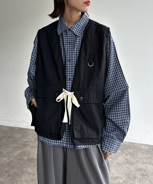 CPCM（シーピーシーエム）の「NCリボンベスト（ベスト・レディース・カーキ/ブラック・LARGE/MEDIUM）」の11枚目の写真