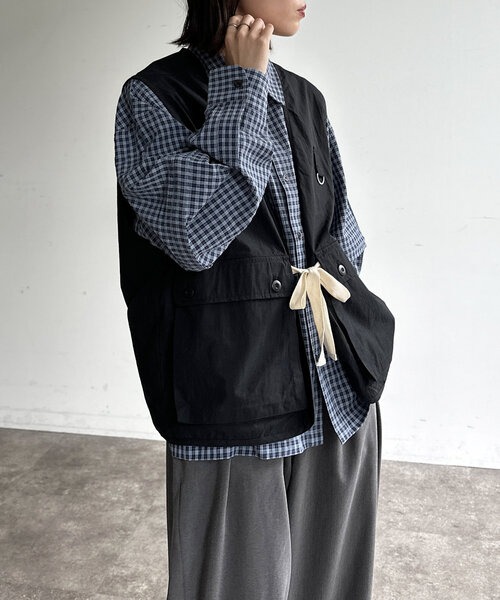 CPCM（シーピーシーエム）の「NCリボンベスト（ベスト・レディース・カーキ/ブラック・LARGE/MEDIUM）」の12枚目の写真