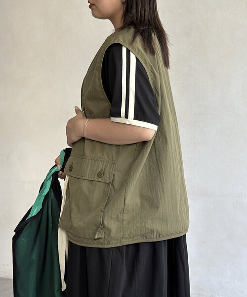 CPCM（シーピーシーエム）の「NCリボンベスト（ベスト・レディース・カーキ/ブラック・LARGE/MEDIUM）」の19枚目の写真