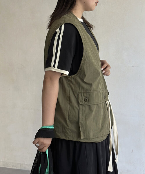 CPCM（シーピーシーエム）の「NCリボンベスト（ベスト・レディース・カーキ/ブラック・LARGE/MEDIUM）」の21枚目の写真