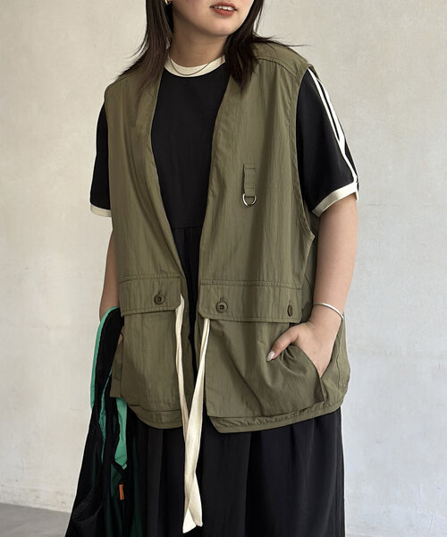 CPCM（シーピーシーエム）の「NCリボンベスト（ベスト・レディース・カーキ/ブラック・LARGE/MEDIUM）」の22枚目の写真