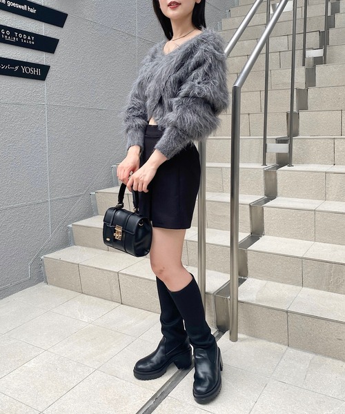 Chico(チコ)の「【WEB限定/REVIVAL】スリットレイヤードスカパン(スカート・レディース・ブラウン系その他2/ブラック/グレイッシュベージュ・FREE)」の18枚目の写真