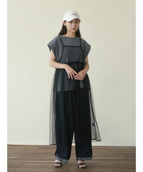 FIKA.（フィーカ）の「Tulle dress set top（ワンピース・レディース・グレー/アイボリー・FREE）」の2枚目の写真
