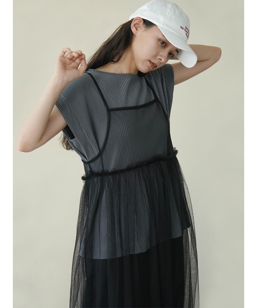 FIKA.（フィーカ）の「Tulle dress set top（ワンピース・レディース・グレー/アイボリー・FREE）」の10枚目の写真