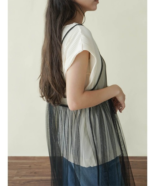 FIKA.（フィーカ）の「Tulle dress set top（ワンピース・レディース・グレー/アイボリー・FREE）」の8枚目の写真
