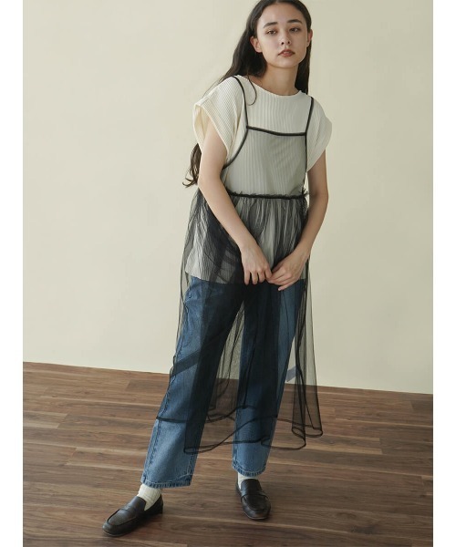 FIKA.（フィーカ）の「Tulle dress set top（ワンピース・レディース・グレー/アイボリー・FREE）」の4枚目の写真