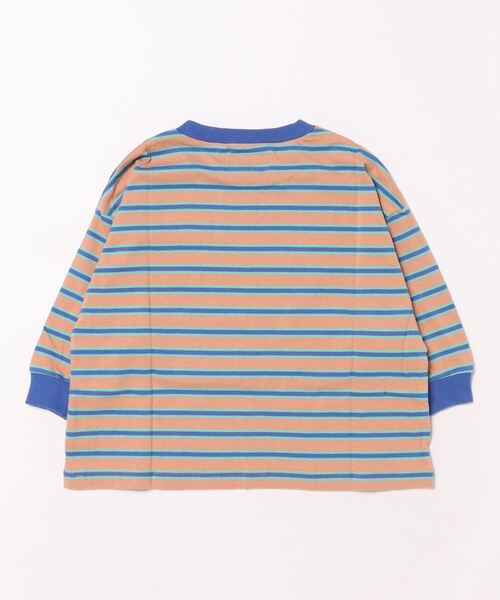 BIG FIELD（ビッグフィールド）の「ナガソデマルチボーダーロンティー（Tシャツ/カットソー・キッズ・オフホワイト/チャコール/ブラウン・100/130/120/95/90/80/110/150/140）」の5枚目の写真