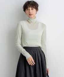 【SLOW/一部店舗限定】新色追加!シアーリブロンTEE タートルネック カットソー