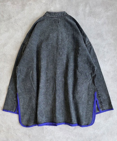 BIG FIELD（ビッグフィールド）の「デニムチャイナジャケット/おとな（デニムジャケット・レディース・ブルー/ブラック・160cm）」の4枚目の写真
