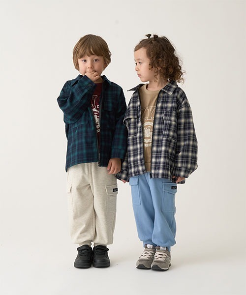 b・ROOM（ビールーム）の「ビッグシルエット長袖チェックシャツ(ジップ  