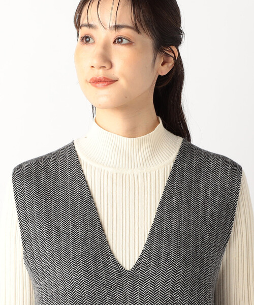【セール】ヘリンボーン柄ニットワンピース / セットアップ対応（ワンピース）｜COMME CA ISM（コムサイズム）