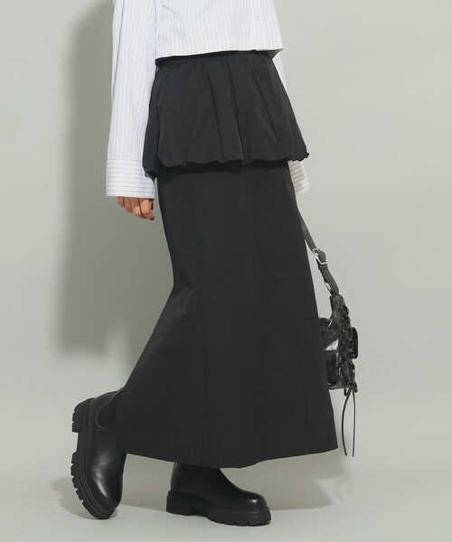 Ray BEAMS（レイビームス）の「ペプラム タイト スカート（スカート・レディース・ベージュ/ブラック・0/1）」の7枚目の写真