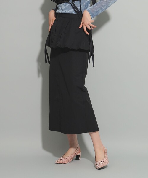 Ray BEAMS（レイビームス）の「ペプラム タイト スカート（スカート・レディース・ベージュ/ブラック・0/1）」の9枚目の写真