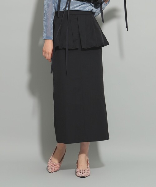 Ray BEAMS（レイビームス）の「ペプラム タイト スカート（スカート・レディース・ベージュ/ブラック・0/1）」の11枚目の写真