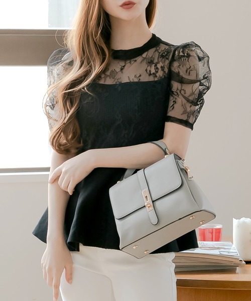 レースドッキング 美くびれニットトップス（ニット/セーター）｜JULIA BOUTIQUE（ジュリアブティック）