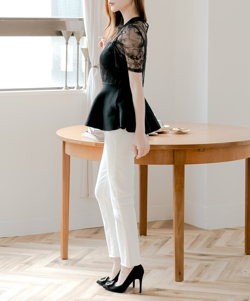 レースドッキング 美くびれニットトップス（ニット/セーター）｜JULIA BOUTIQUE（ジュリアブティック）