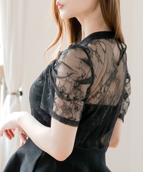 レースドッキング 美くびれニットトップス（ニット/セーター）｜JULIA BOUTIQUE（ジュリアブティック）