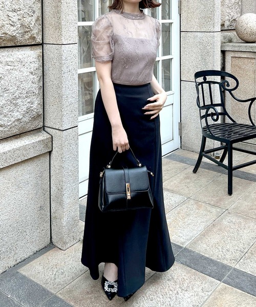 レースドッキング 美くびれニットトップス（ニット/セーター）｜JULIA BOUTIQUE（ジュリアブティック）