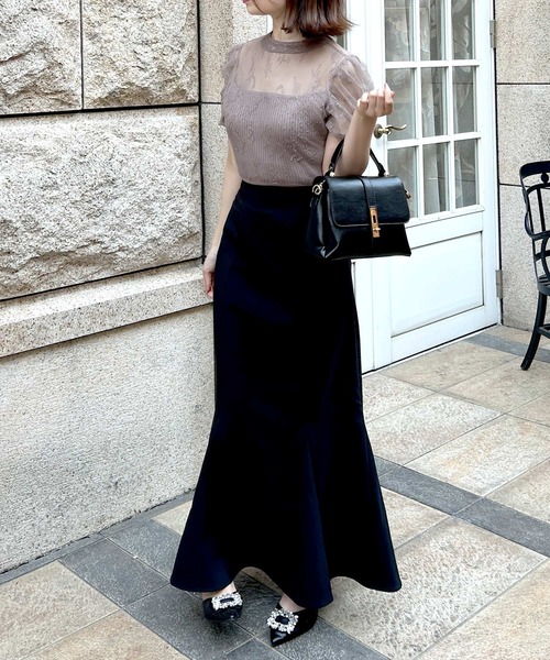 レースドッキング 美くびれニットトップス（ニット/セーター）｜JULIA BOUTIQUE（ジュリアブティック）