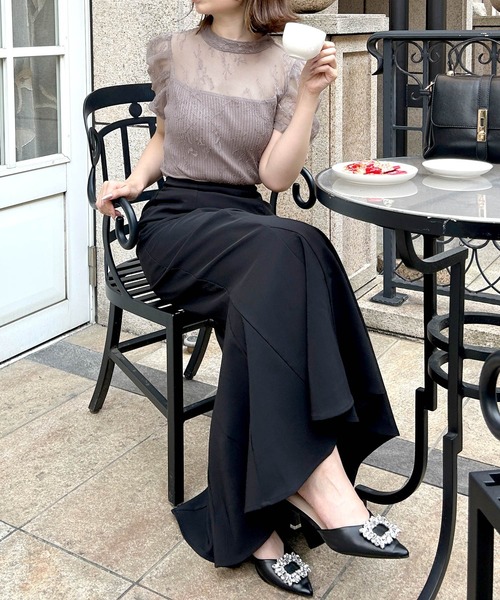 レースドッキング 美くびれニットトップス（ニット/セーター）｜JULIA BOUTIQUE（ジュリアブティック）