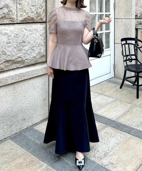 レースドッキング 美くびれニットトップス（ニット/セーター）｜JULIA BOUTIQUE（ジュリアブティック）