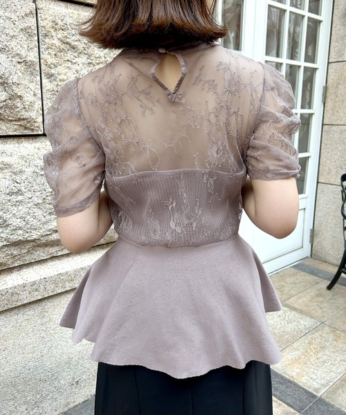 レースドッキング 美くびれニットトップス（ニット/セーター）｜JULIA BOUTIQUE（ジュリアブティック）