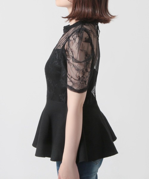 レースドッキング 美くびれニットトップス（ニット/セーター）｜JULIA BOUTIQUE（ジュリアブティック）