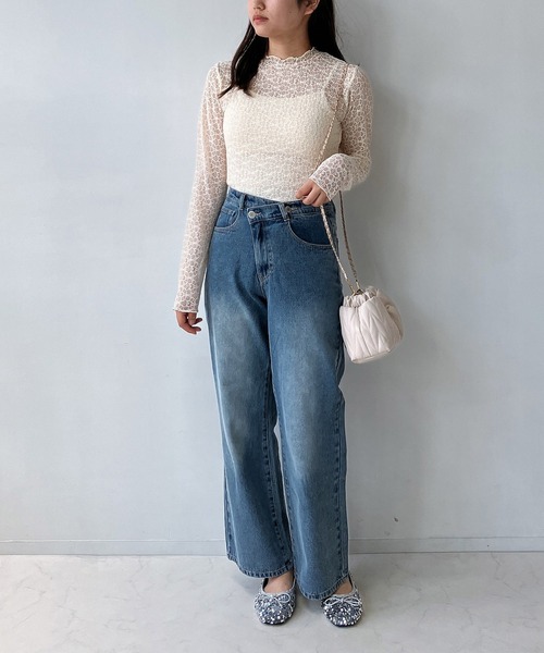 AS KNOW AS plus（アズノゥアズプラス）の「◇アソートシアーハイネックプルオーバー（Tシャツ/カットソー・レディース・グレー系/アイボリー系/ブラック系/シルバー系・FREE）」の9枚目の写真