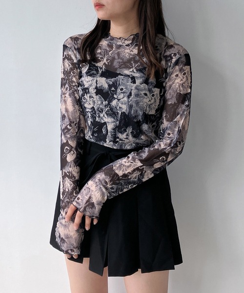 AS KNOW AS plus（アズノゥアズプラス）の「◇アソートシアーハイネックプルオーバー（Tシャツ/カットソー・レディース・グレー系/アイボリー系/ブラック系/シルバー系・FREE）」の11枚目の写真