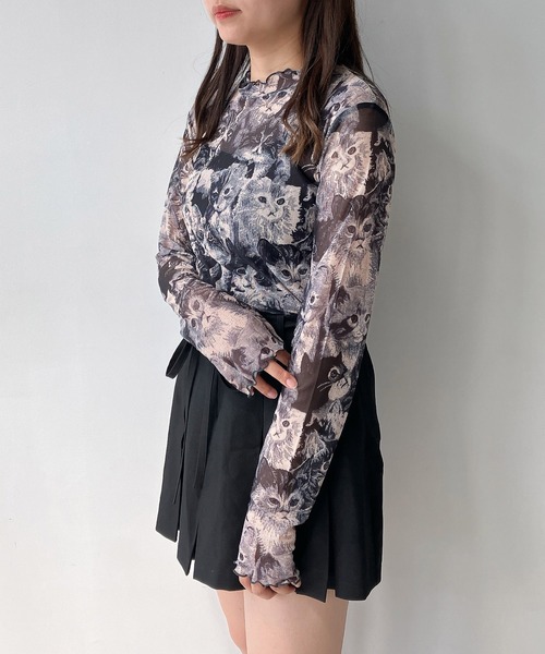 AS KNOW AS plus（アズノゥアズプラス）の「◇アソートシアーハイネックプルオーバー（Tシャツ/カットソー・レディース・グレー系/アイボリー系/ブラック系/シルバー系・FREE）」の12枚目の写真