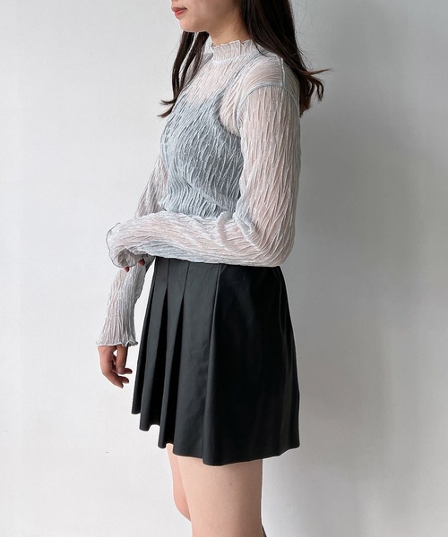 AS KNOW AS plus（アズノゥアズプラス）の「◇アソートシアーハイネックプルオーバー（Tシャツ/カットソー・レディース・グレー系/アイボリー系/ブラック系/シルバー系・FREE）」の20枚目の写真