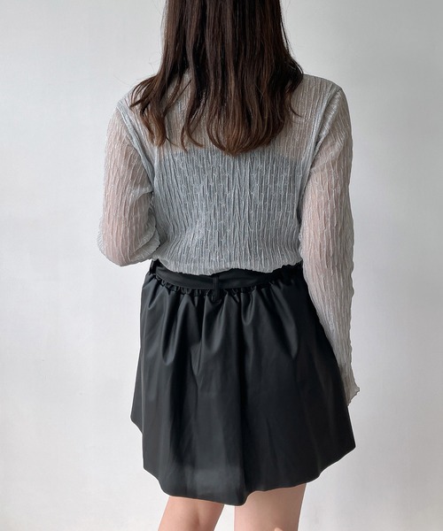 AS KNOW AS plus（アズノゥアズプラス）の「◇アソートシアーハイネックプルオーバー（Tシャツ/カットソー・レディース・グレー系/アイボリー系/ブラック系/シルバー系・FREE）」の21枚目の写真