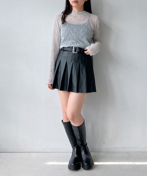 AS KNOW AS plus（アズノゥアズプラス）の「◇アソートシアーハイネックプルオーバー（Tシャツ/カットソー・レディース・グレー系/アイボリー系/ブラック系/シルバー系・FREE）」の22枚目の写真