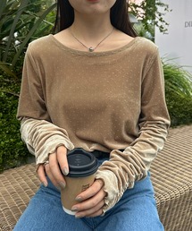 【WILLOW】ベロアスタッズトップス
